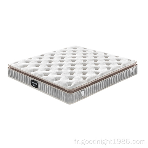 Matelas en mousse de caoutchouc naturel de taille King Queen Size de ressort ensaché épais de conception moderne blanche d&#39;OEM